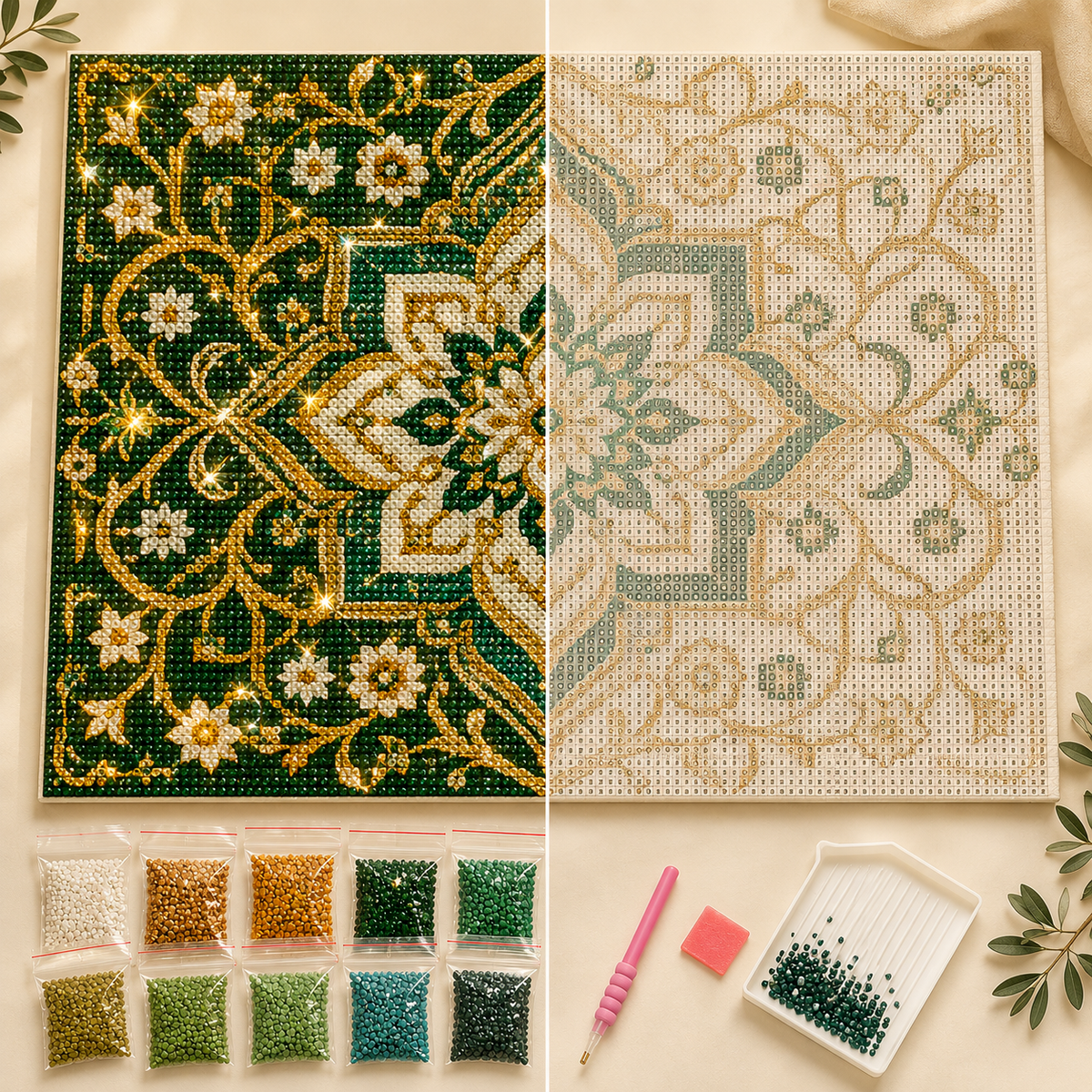 فاوانيا كلاسيكية · طقم رسم بالماس