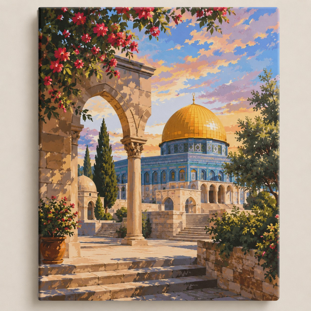 قبة الصخرة عند الغروب