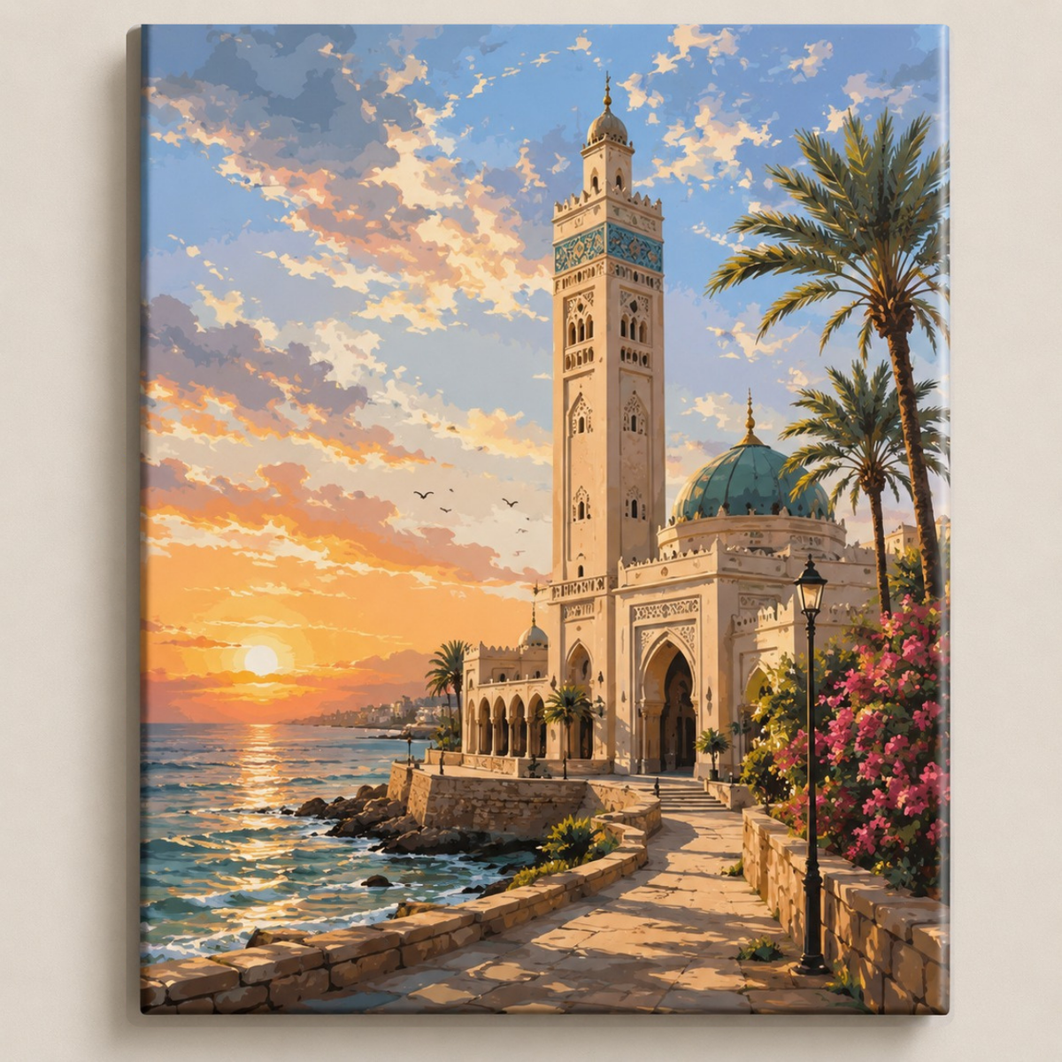 مسجد الساحل عند الغروب