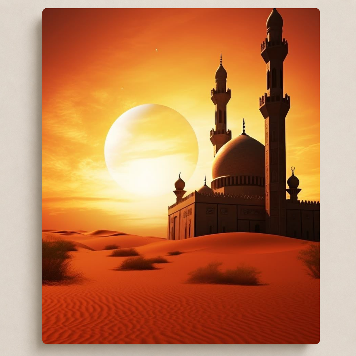 مسجد الصحراء عند الغروب