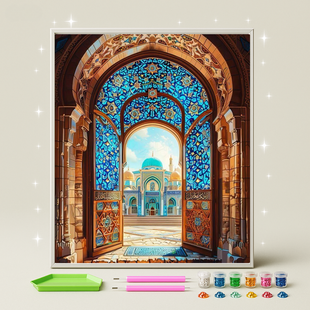 قوس المسجد · طقم رسم بالماس