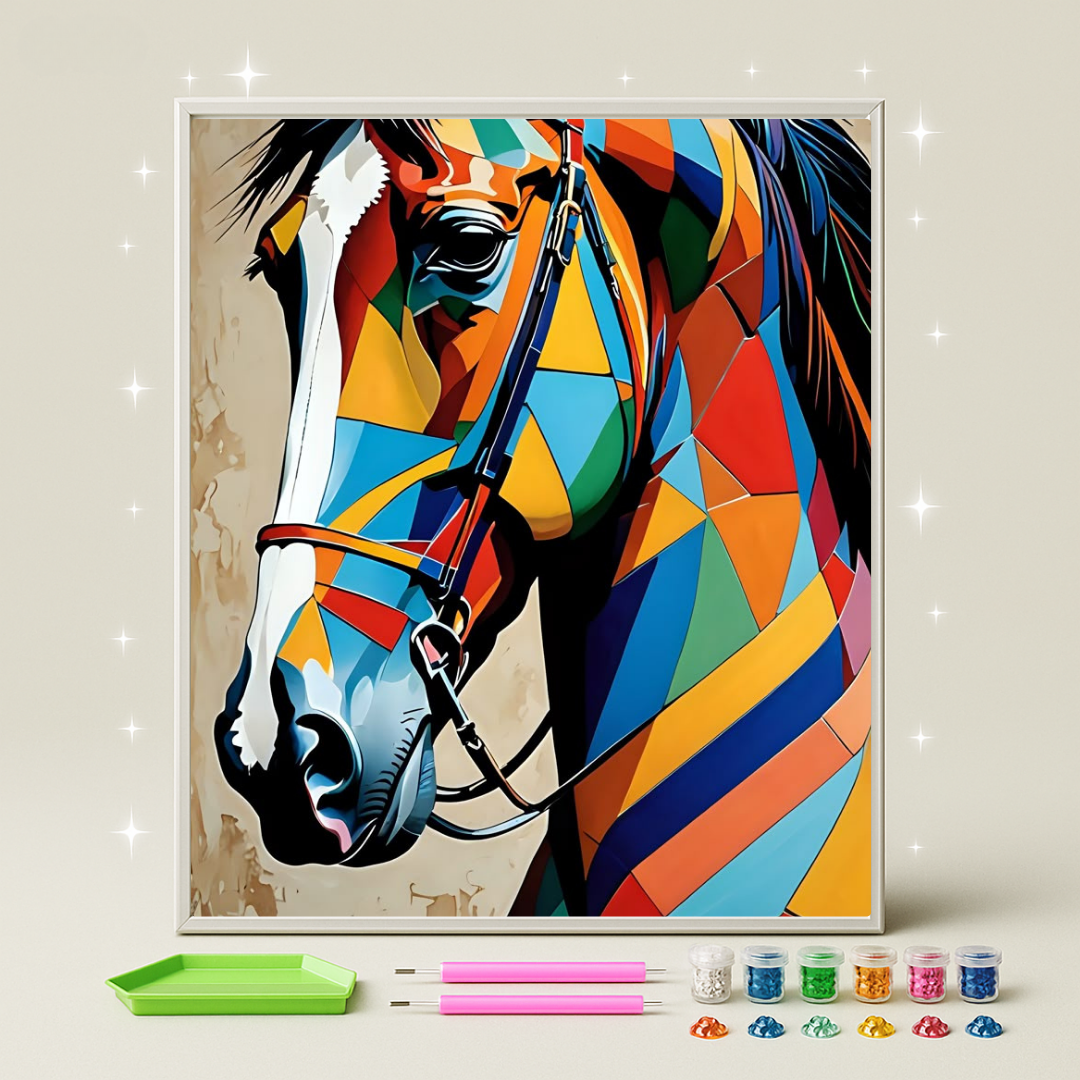 حصان الألوان · طقم رسم بالماس