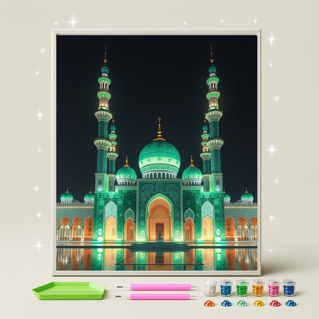 مسجد الزمرد · طقم رسم بالماس