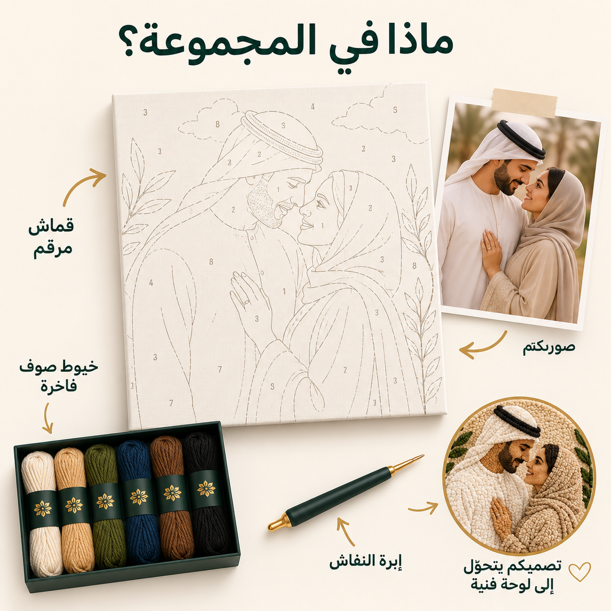 طقم تطريز بتصميمكم الخاص