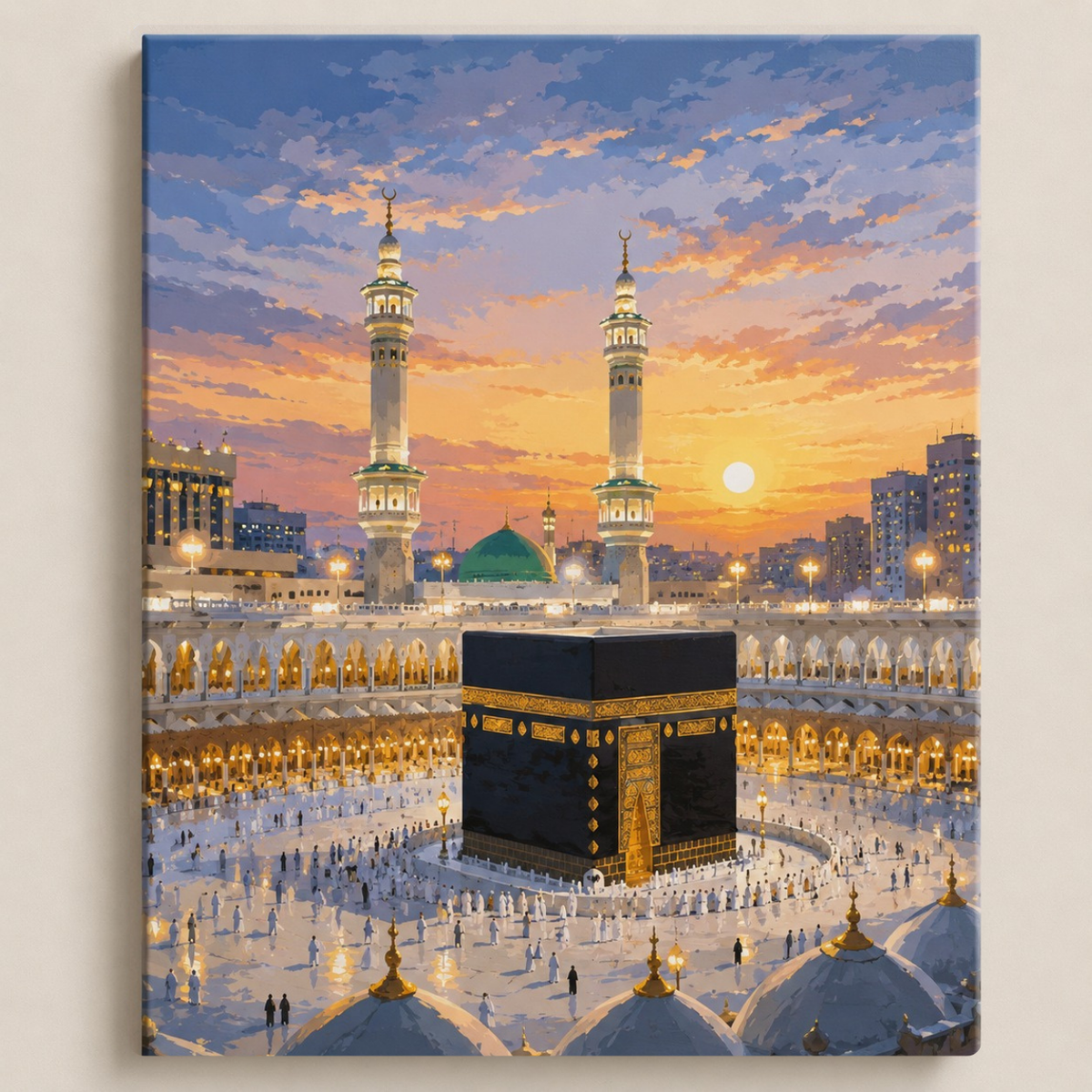 الكعبة المشرّفة عند الغروب
