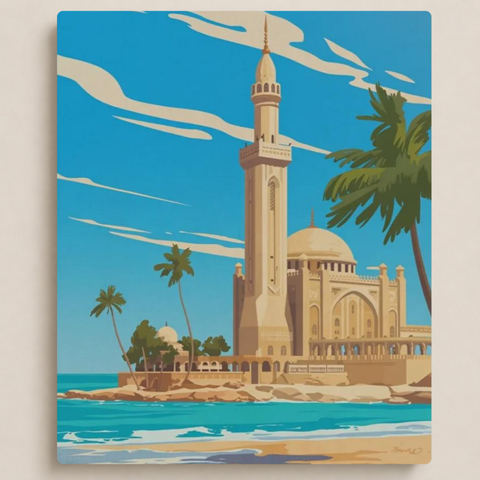 مسجد على شاطئ الخليج