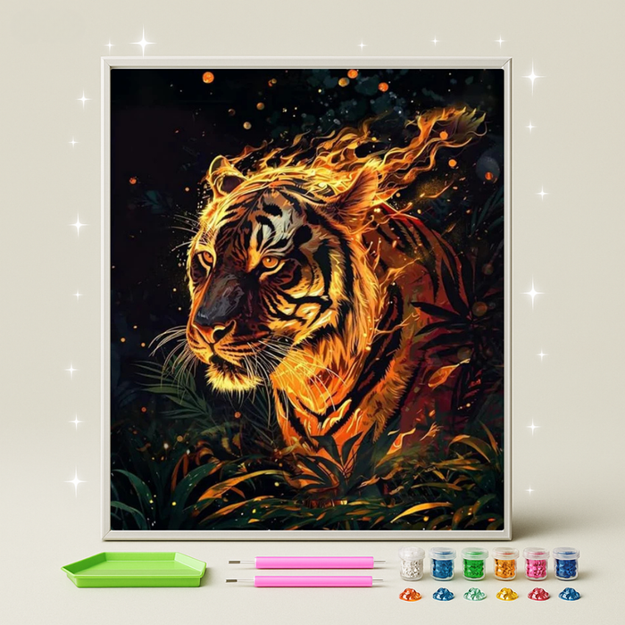 النمر الذهبي · طقم رسم بالماس