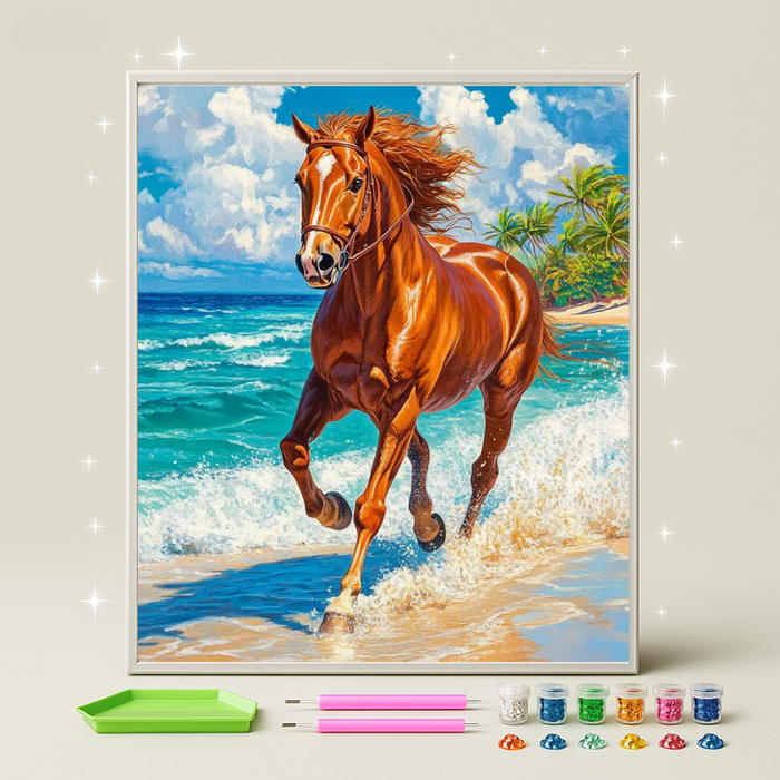 حصان الشاطئ · طقم رسم بالماس