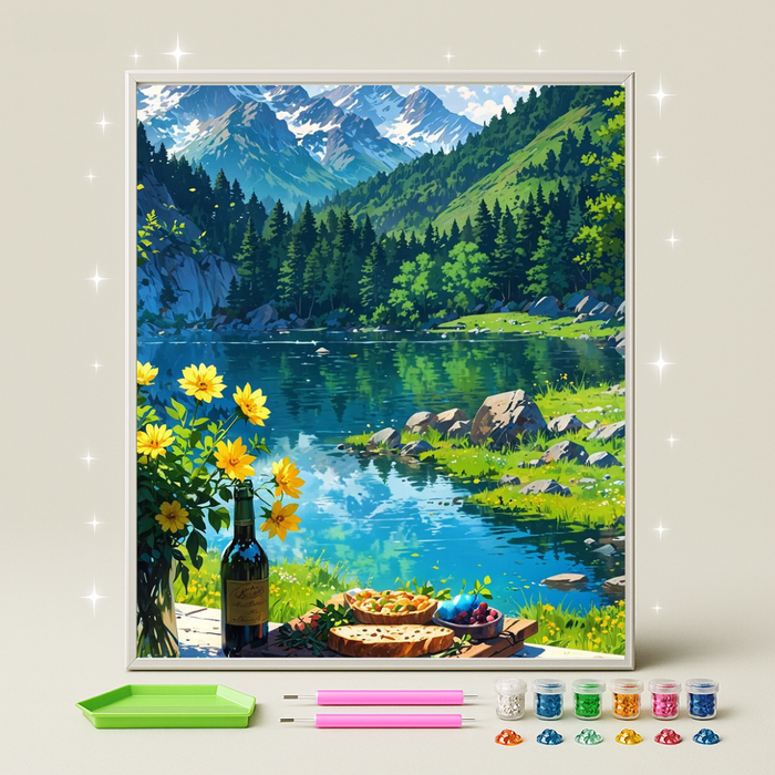 بحيرة الجبل · طقم رسم بالماس