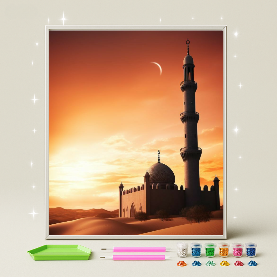 غروب الصحراء · طقم رسم بالماس