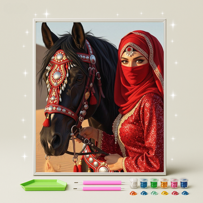 الحصان والعروس · طقم رسم بالماس