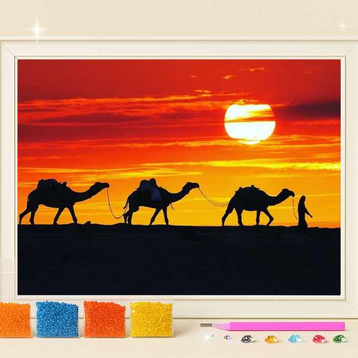 غروب القافلة · طقم رسم بالماس