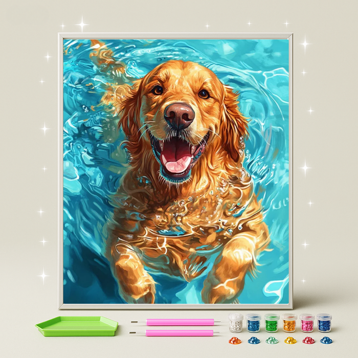 الكلب السابح · طقم رسم بالماس