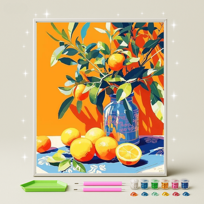 شجرة البرتقال · طقم رسم بالماس