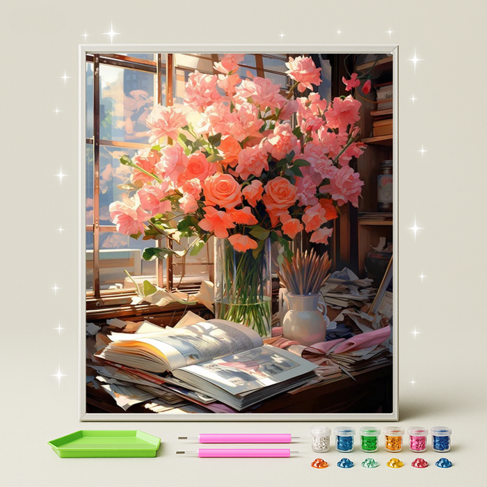 نافذة الورد · طقم رسم بالماس