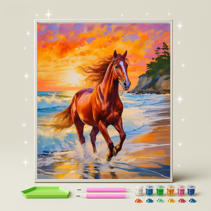 حصان الغروب · طقم رسم بالماس
